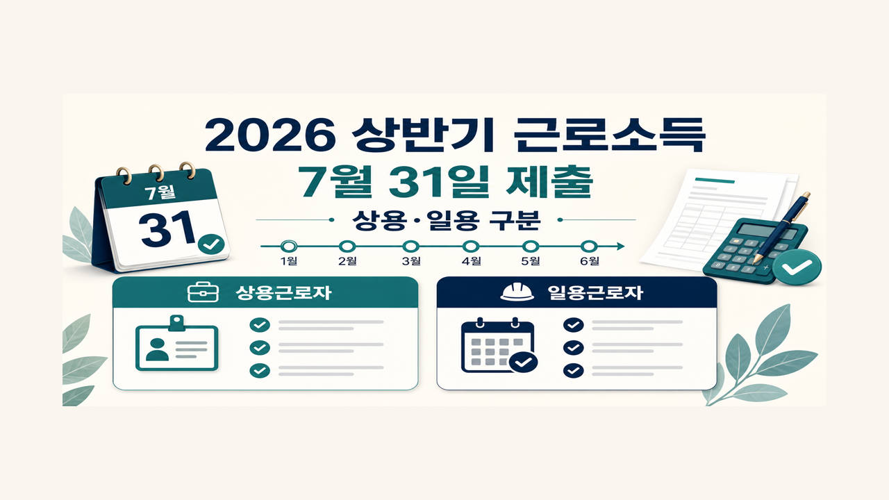 2026 상반기 간이지급명세서 근로소득 7월 31일 제출: 대상·상용근로자·가산세