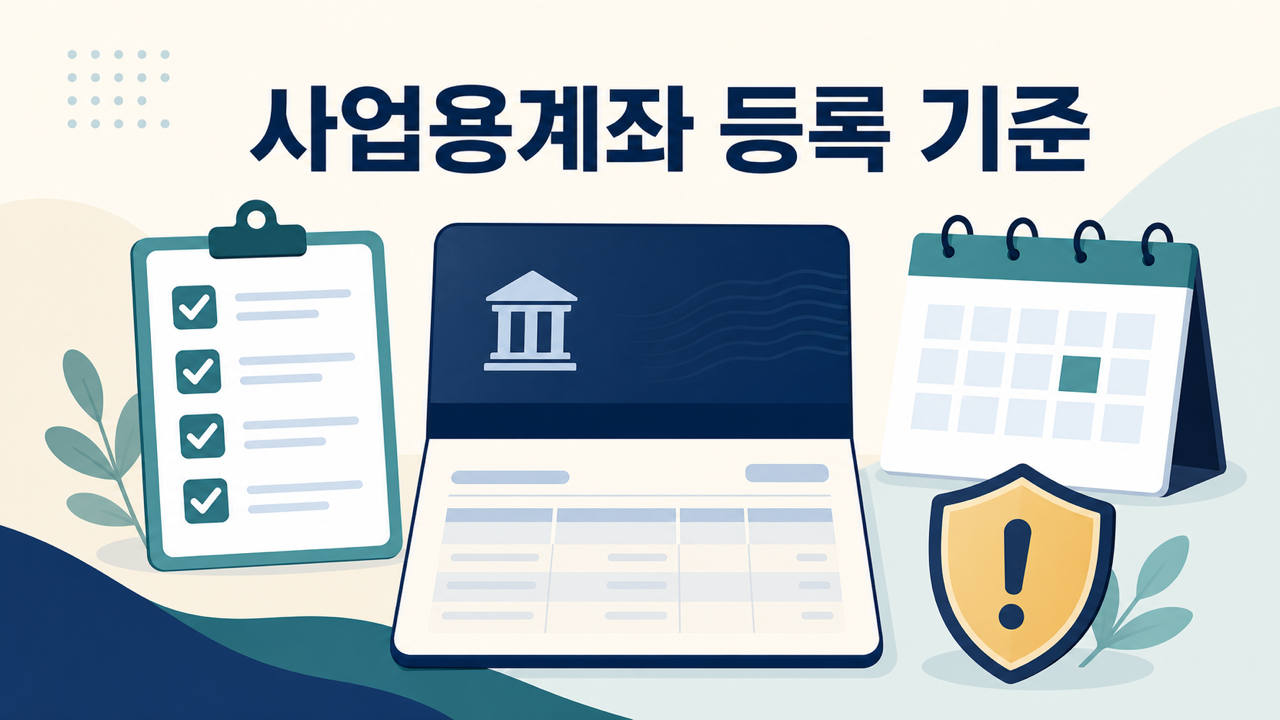 사업용계좌 등록 대상과 가산세, 개인사업자가 신고 전 확인할 기준