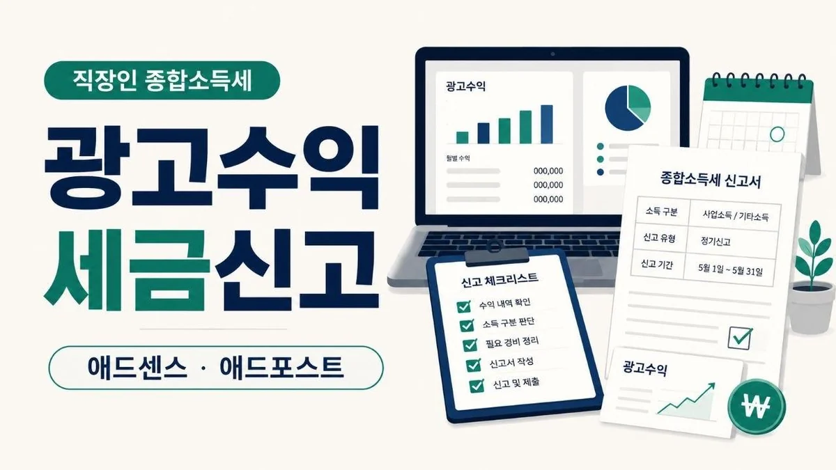 직장인 애드센스 수익 종합소득세 신고 기준, 사업소득·기타소득 구분까지 정리