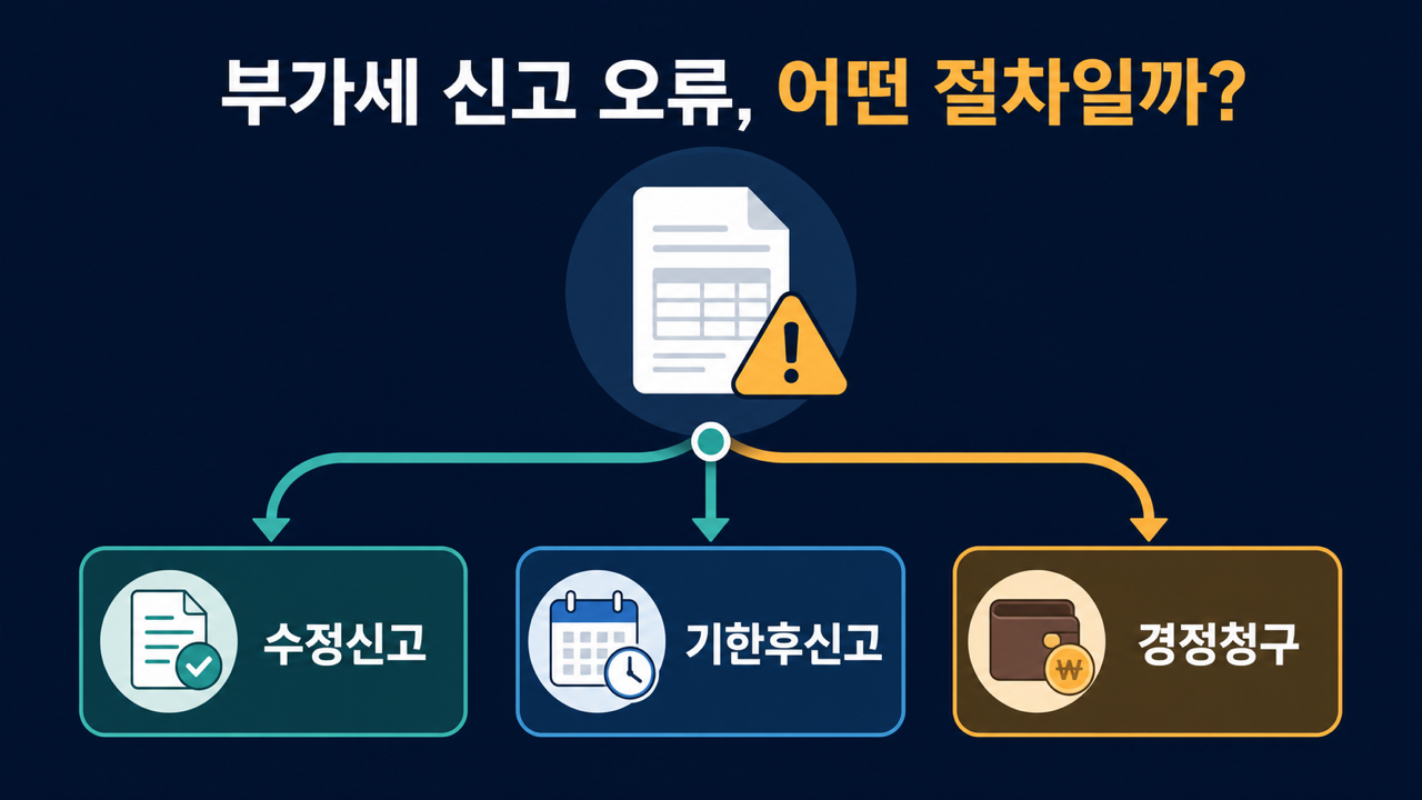 부가세 신고를 잘못했을 때, 수정신고·기한후신고·경정청구 차이