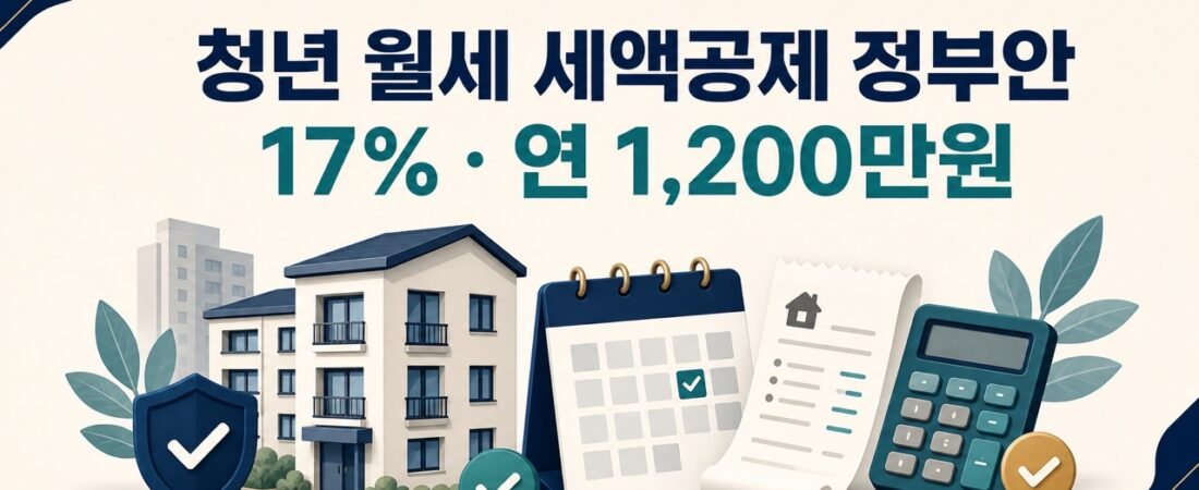 2026 세제개편안 월세 세액공제 정부안 총정리: 청년 17%·연 1,200만원은 언제부터?