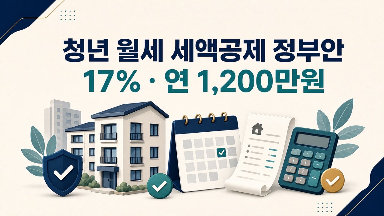 2026 세제개편안 월세 세액공제 정부안 총정리: 청년 17%·연 1,200만원은 언제부터?
